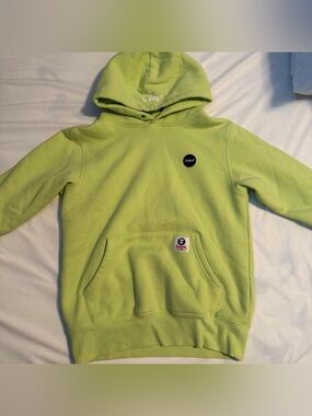 💚 AAPE by A Bathing Ape Lime Green Logo Pullover Hoodie – Size Small